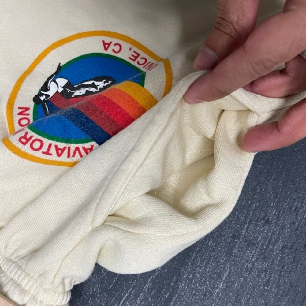 Aviator Nation Sweat Shorts XL Cream Off White Excellent Venice Rainbow Logo - Picture 8 of 11